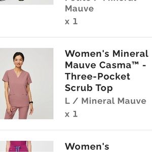 COPY - Figs 3 pocket mineral mauve scrub top